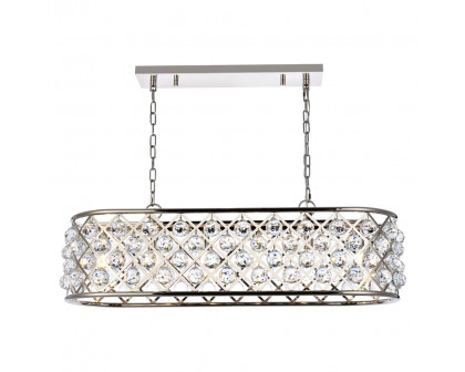 Elegant - Crystal Grid Rectangular 7 Light Chandelier (PNT-1216G)