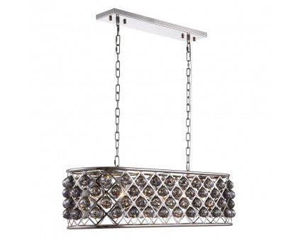 Elegant - Crystal Grid Rectangular 7 Light Chandelier (PNT-1216G)