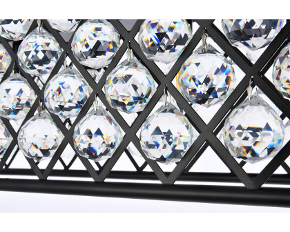 Elegant Crystal Grid Rectangular 7 Light Chandelier - Matte Black, L 50" (1216G50MB-RC)