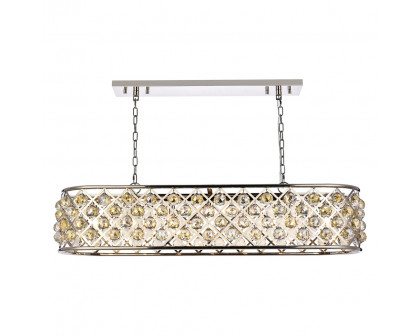 Elegant - Crystal Grid Rectangular 7 Light Chandelier (PNT-1216G)