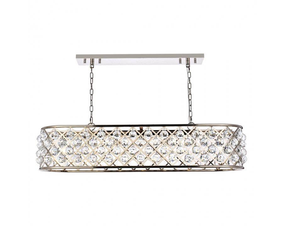 Elegant - Crystal Grid Rectangular 7 Light Chandelier (PNT-1216G)