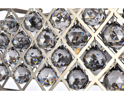 Elegant Crystal Grid Rectangular 7 Light Chandelier - Polished Nickel/Silver, L 50" (1216G50PN-SS-RC)