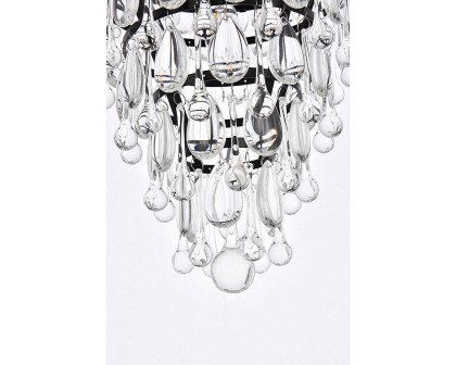 Elegant Teardrop Glass Chandelier 3 Light - Black, L 13" (1219D13BK-RC)