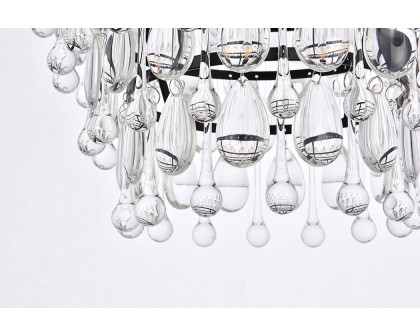 Elegant Teardrop Glass Chandelier 3 Light - Black, L 16" (1219D16BK-RC)