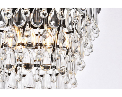 Elegant Teardrop Glass Chandelier 3 Light - Black, L 16" (1219D16BK-RC)