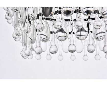 Elegant Teardrop Glass Chandelier 3 Light - Black, L 19" (1219D19BK-RC)