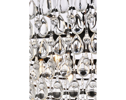 Elegant Teardrop Glass Chandelier 3 Light - Black, L 28" (1219D28BK-RC)