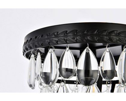 Elegant Teardrop Glass Flushmount 3 Light - Black, L 9" (1219F9BK-RC)