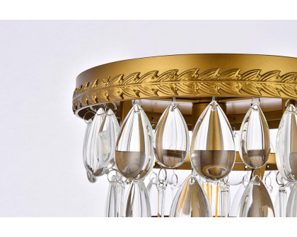 Elegant Teardrop Glass Flushmount 3 Light - Brass, L 9" (1219F9BR-RC)