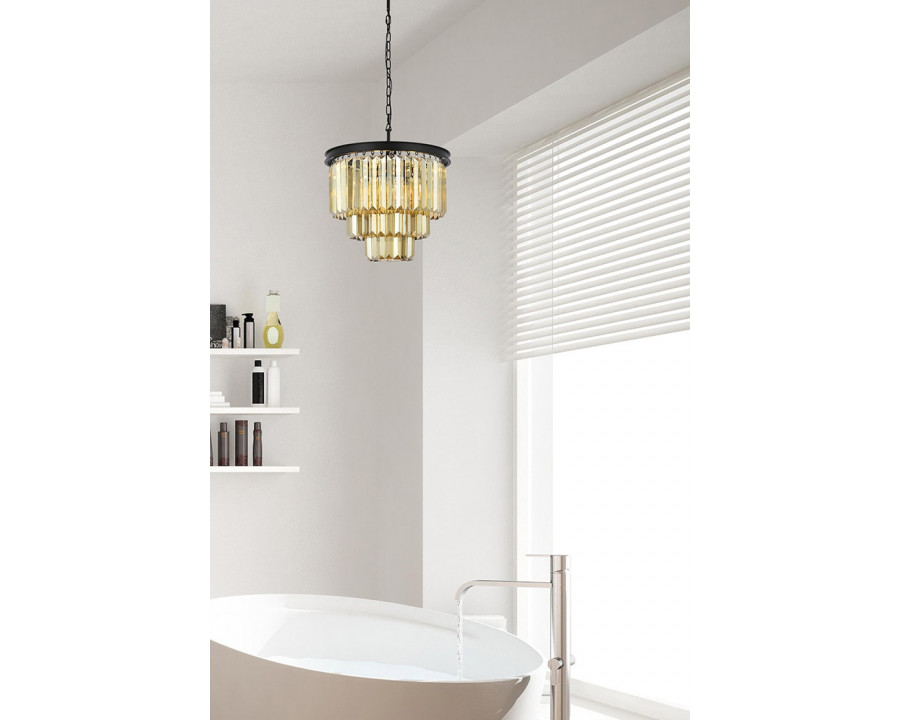 Elegant Urban Classic Chandelier - Matte Black/Gold, L 20" (1231D20MB-GT-RC)