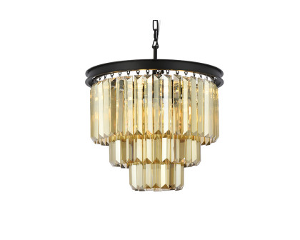 Elegant Urban Classic Chandelier - Matte Black/Gold, L 20" (1231D20MB-GT-RC)