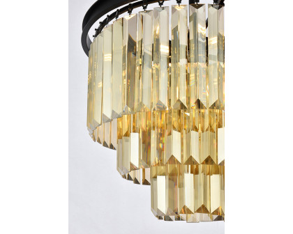 Elegant Urban Classic Chandelier - Matte Black/Gold, L 20" (1231D20MB-GT-RC)