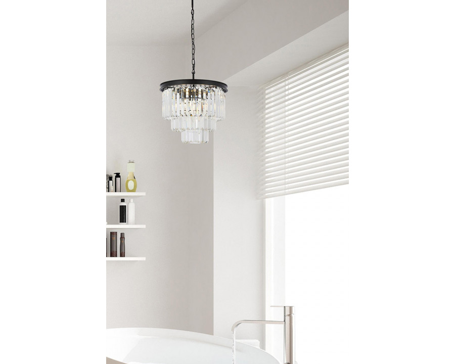 Elegant Urban Classic Chandelier - Matte Black, L 20" (1231D20MB-RC)