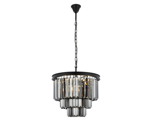 Elegant Urban Classic Chandelier - Matte Black/Silver, L 20" (1231D20MB-SS-RC)