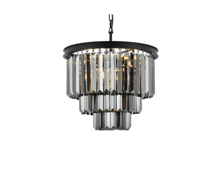 Elegant Urban Classic Chandelier - Matte Black/Silver, L 20" (1231D20MB-SS-RC)