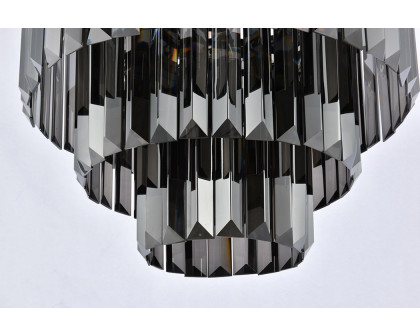 Elegant Urban Classic Chandelier - Matte Black/Silver, L 20" (1231D20MB-SS-RC)