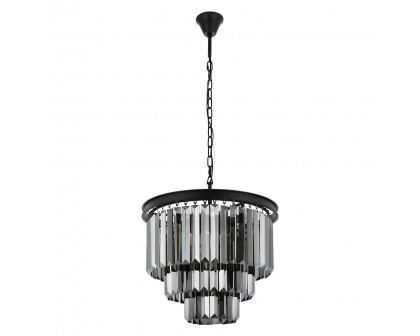 Elegant Urban Classic Chandelier - Matte Black/Silver, L 20" (1231D20MB-SS-RC)