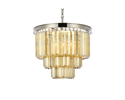 Elegant Urban Classic Chandelier - Polished Nickel/Gold, L 20" (1231D20PN-GT-RC)