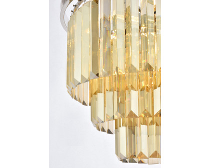 Elegant Urban Classic Chandelier - Polished Nickel/Gold, L 20" (1231D20PN-GT-RC)