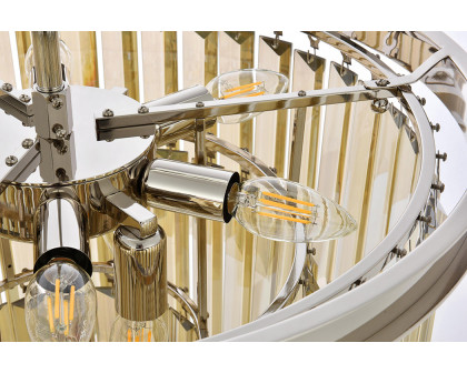 Elegant Urban Classic Chandelier - Polished Nickel/Gold, L 20" (1231D20PN-GT-RC)