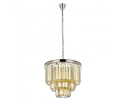 Elegant Urban Classic Chandelier - Polished Nickel/Gold, L 20" (1231D20PN-GT-RC)