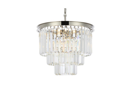 Elegant Urban Classic Chandelier - Polished Nickel, L 20" (1231D20PN-RC)