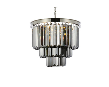 Elegant Urban Classic Chandelier - Polished Nickel/Silver, L 20" (1231D20PN-SS-RC)