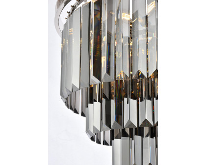 Elegant Urban Classic Chandelier - Polished Nickel/Silver, L 20" (1231D20PN-SS-RC)