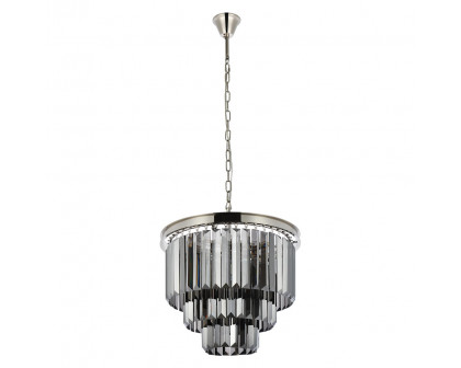 Elegant Urban Classic Chandelier - Polished Nickel/Silver, L 20" (1231D20PN-SS-RC)