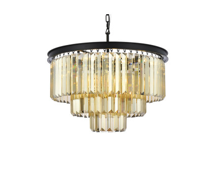 Elegant Urban Classic Chandelier - Matte Black/Gold, L 26" (1231D26MB-GT-RC)