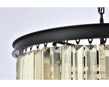 Elegant Urban Classic Chandelier - Matte Black/Gold, L 26" (1231D26MB-GT-RC)