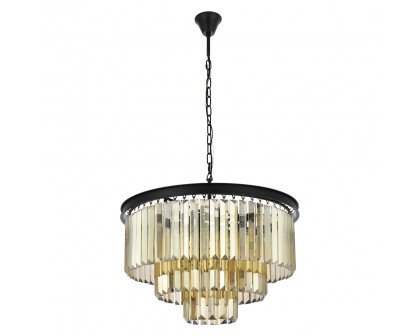 Elegant Urban Classic Chandelier - Matte Black/Gold, L 26" (1231D26MB-GT-RC)