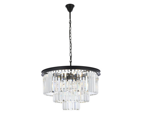 Elegant Urban Classic Chandelier - Matte Black, L 26" (1231D26MB-RC)