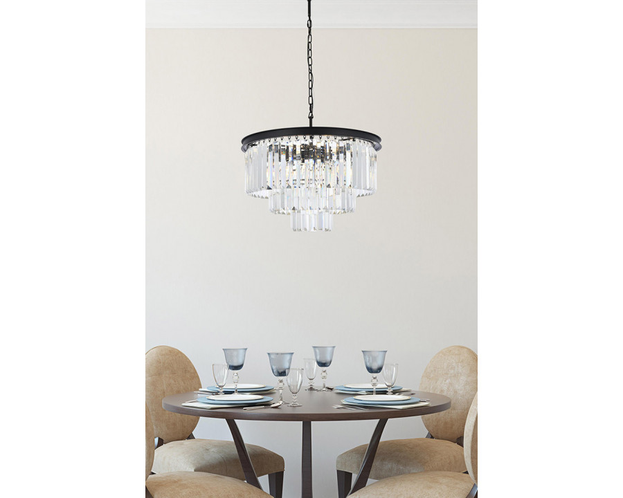 Elegant Urban Classic Chandelier - Matte Black, L 26" (1231D26MB-RC)