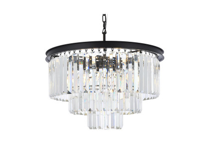 Elegant Urban Classic Chandelier - Matte Black, L 26" (1231D26MB-RC)