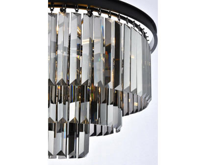 Elegant Urban Classic Chandelier - Matte Black/Silver, L 26" (1231D26MB-SS-RC)