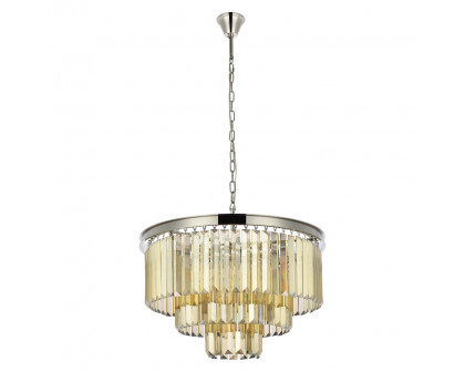 Elegant Urban Classic Chandelier - Polished Nickel/Gold, L 26" (1231D26PN-GT-RC)