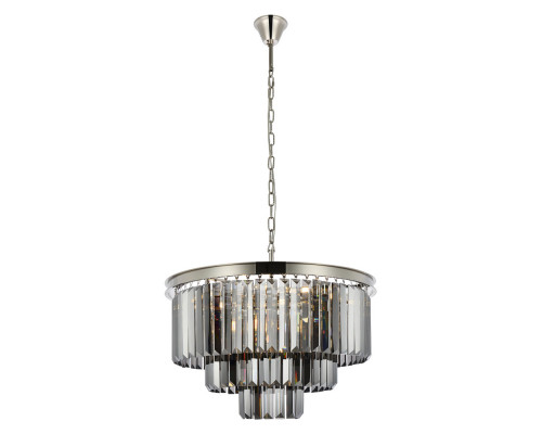 Elegant Urban Classic Chandelier - Polished Nickel/Silver, L 26" (1231D26PN-SS-RC)