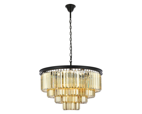 Elegant Urban Classic Chandelier - Matte Black/Gold, L 32" (1231D32MB-GT-RC)