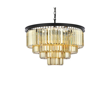 Elegant Urban Classic Chandelier - Matte Black/Gold, L 32" (1231D32MB-GT-RC)