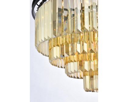 Elegant Urban Classic Chandelier - Matte Black/Gold, L 32" (1231D32MB-GT-RC)