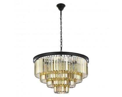 Elegant Urban Classic Chandelier - Matte Black/Gold, L 32" (1231D32MB-GT-RC)