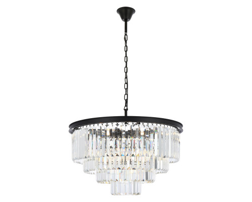 Elegant Urban Classic Chandelier - Matte Black, L 32" (1231D32MB-RC)