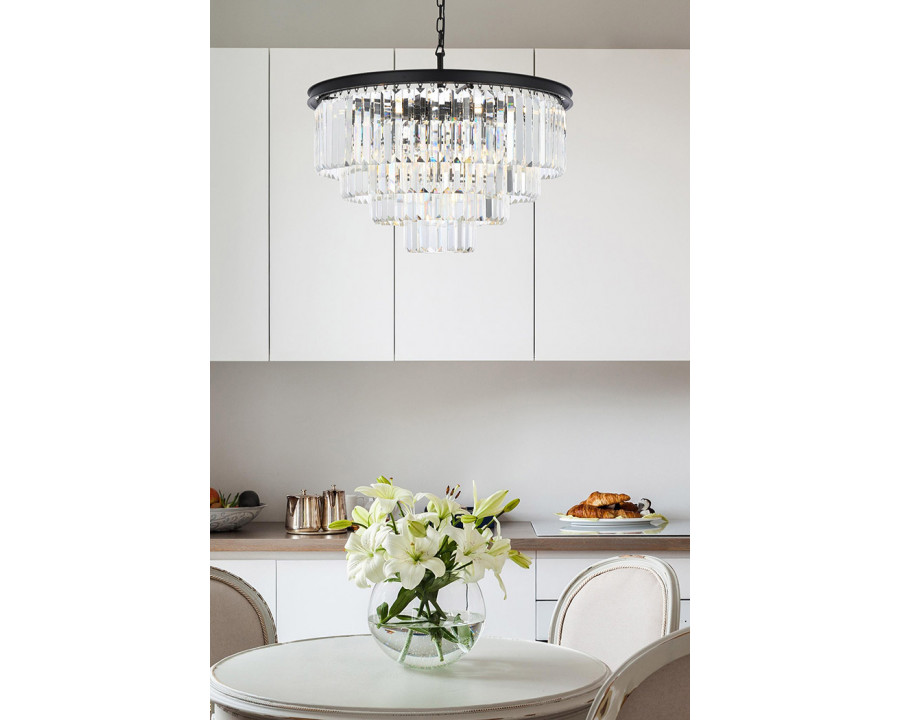 Elegant Urban Classic Chandelier - Matte Black, L 32" (1231D32MB-RC)