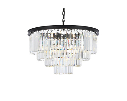 Elegant Urban Classic Chandelier - Matte Black, L 32" (1231D32MB-RC)