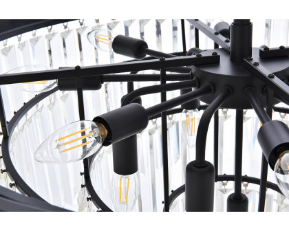 Elegant Urban Classic Chandelier - Matte Black, L 32" (1231D32MB-RC)