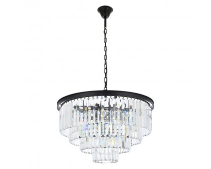 Elegant Urban Classic Chandelier - Matte Black, L 32" (1231D32MB-RC)