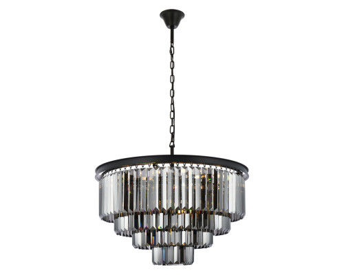 Elegant Urban Classic Chandelier - Matte Black/Silver, L 32" (1231D32MB-SS-RC)