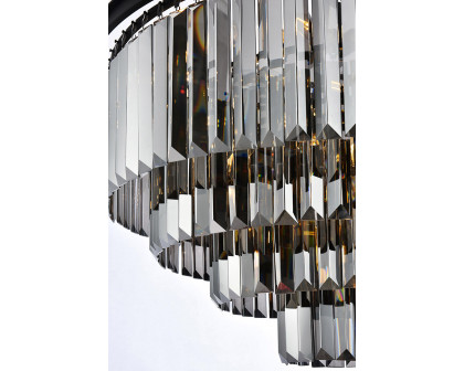 Elegant Urban Classic Chandelier - Matte Black/Silver, L 32" (1231D32MB-SS-RC)