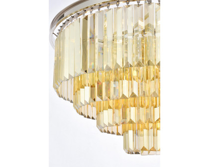 Elegant Urban Classic Chandelier - Polished Nickel/Gold, L 32" (1231D32PN-GT-RC)